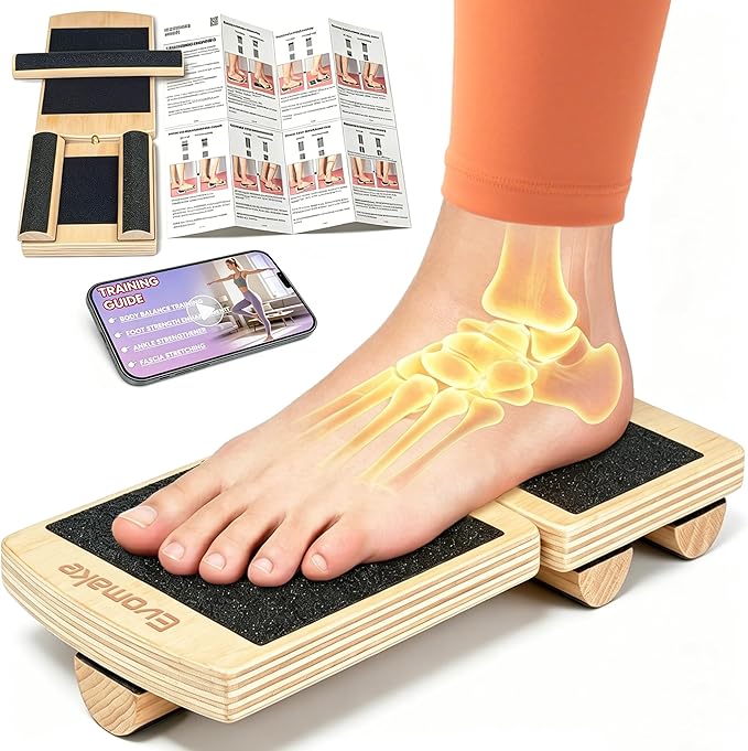 Ankle Balance Board - Foot Strengthener for Plantar Fasciitis, Foot Arch Stretcher, Sprained Ankle Recovery, Stability Exercises & Posture-Correction | Single-Leg | Non-Slip | AKS-2506H