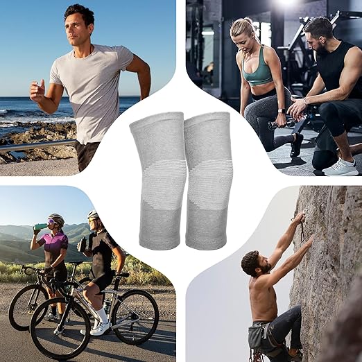 2 PCS Bamboo Charcoal Knee Sleeve Compression Knee Sleeve Elastic Thicken Warm Knees Brace for Arthritis Pain Enhanced Comfort Running Cycling Ski Dance Men Women (X-Large)