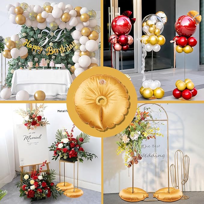 New 2 Pcs Balloon Arch Weights for Backdrop Stand - 50kg Pressure-Rated Weights for Arch Stand, Upgraded Thickened Openable Water Weight Bag for Wedding Birthday Party Christmas New Year(Each 10 Lbs)