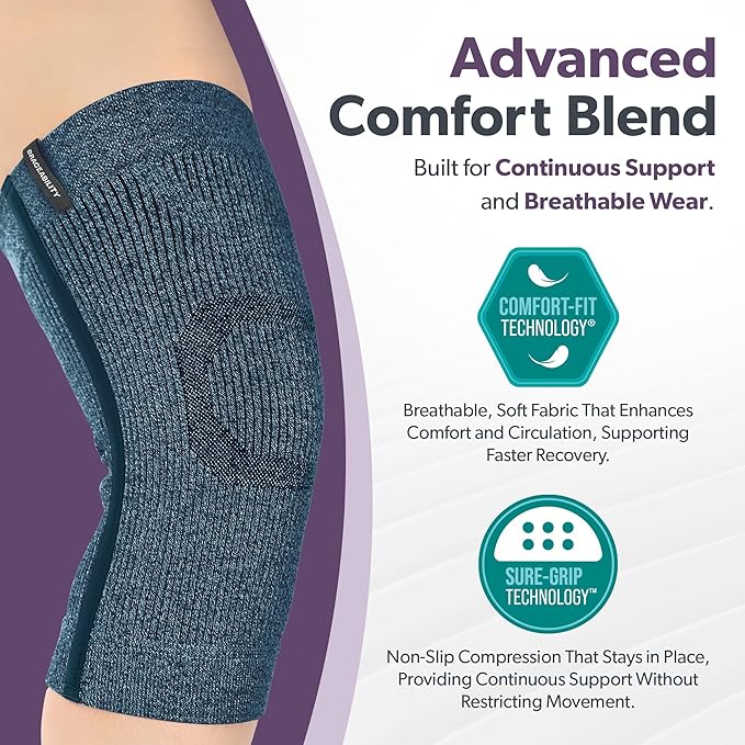 BraceAbility Knee Compression Sleeve - Knit Knee Pain Brace for Men or Women, Arthritis Relief, Meniscus Tear, Running, Workout, Sports, Swelling, Athletic Support for Joint Stability (Teal, XL/2XL)