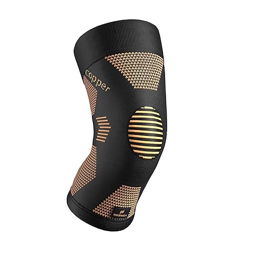 NEENCA Copper Knee Brace for Women and Men, Knee Compression Sleeve for Knee Pain, Arthritis, ACL, Meniscus Tear, Joint Pain Relief, Knee Support for Running, Working Out, Fitness,Weightlifting-Single