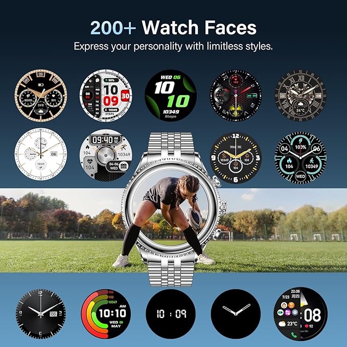 SOUYIE 2026 Smart Watch for Men Answer/Make Call for Android iPhone, 1.32" AMOLED HD Screen Mens Luxury Watch, 1st Heavy Duty Smartwatch Heart Rate Blood Oxygen Blood Pressure Sleep Monitor Pedometer