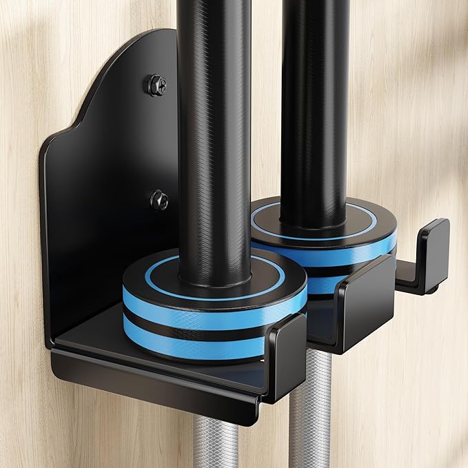 Olympic Barbell Wall Rack Holder - Heavy Duty 66lbs Weight Storage Mount with EVA Pads