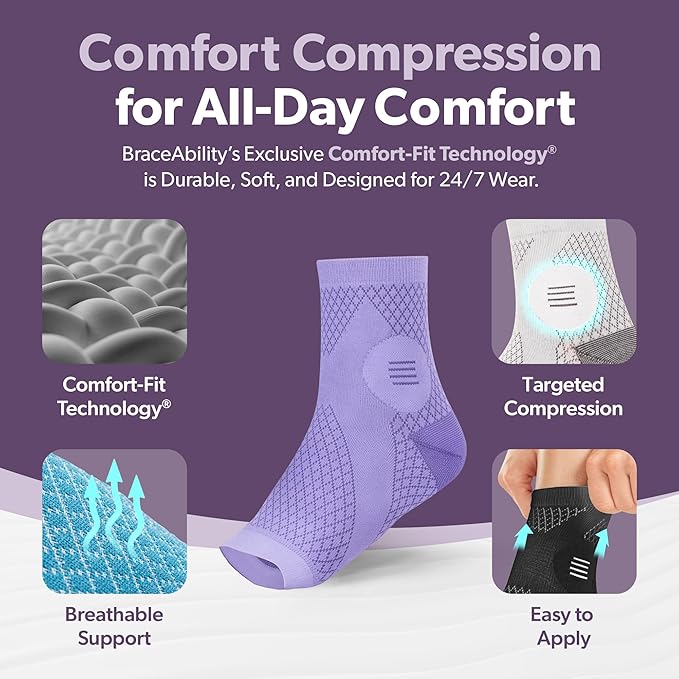 BraceAbility Neuropathy Socks (Pair) - Peripheral Neuritis Compression Diabetic Toeless Foot Sleeves for Nerve Damage Pain in Feet, Ankle Gout, Plantar Fasciitis Relief Brace for Men and Women (M - Teal)