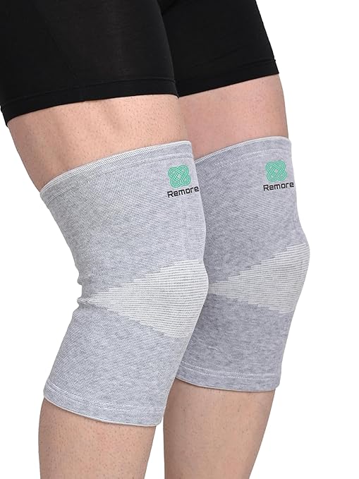 Bamboo Knee Compression Sleeve for Men and Women Bamboo Knee Brace for Men and Women Knee Pain, Gym, Running, Basketball, Meniscus Tear, Sports, Joint Pain Relief, Injury Recovery (45-51cm Thigh) (Large)