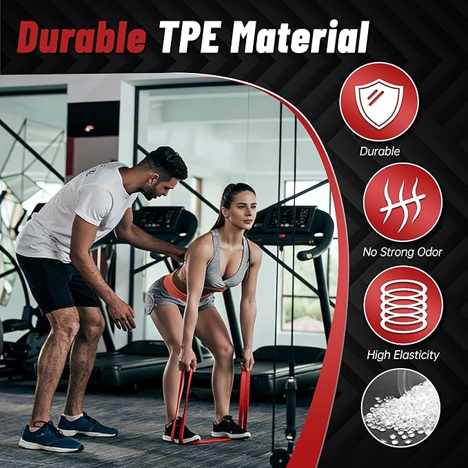 Resistance Bands for Working Out, 4-Level Pull Up Assistance Bands, Exercise Bands for Women & Men, Stretch Workout Bands for Full-Body Training, Fitness, Physical Therapy, Pull Up Bands at Home, Gym