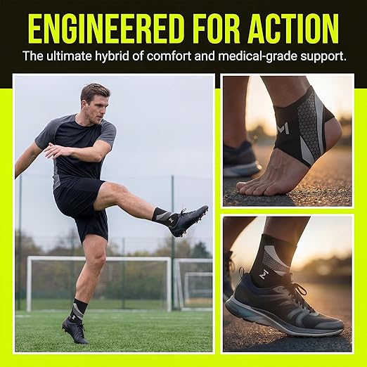 2-Pack Ankle Support Brace,Adjustable Athletic Ankle Support Brace,Enhance Stability for Foot Pain,Compression Sleeve to Relieve Plantar Fasciitis for Men & Women,Green