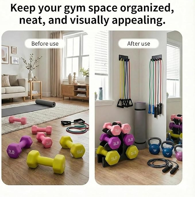 Dumbbell Rack Stand,3 Tier Dumbbell Weight Stand Weight Storage Organiser for Dumbbells Accessories Compact Weight Storage Solution for Home Gym Exercise,23x22.5x8.5cm(Dumbbells Not Included)