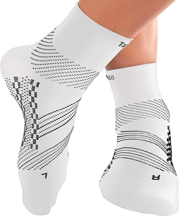 TechWare Pro Plantar Fasciitis Socks - Ankle Compression Socks for Women & Men. Achilles Tendonitis Brace & Foot Arch Support