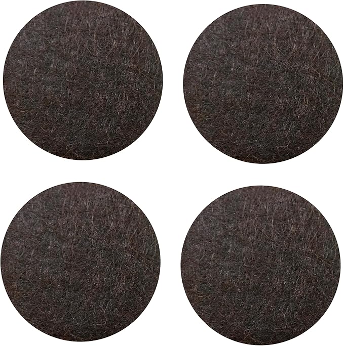 Super Sliders 3-1/2" Medium Round Reusable Felt Furniture Sliders for Hard Surfaces, Anti-Slip Protective Furniture Moving Pads for Beds, Sofas, Dressers, Set of 4, Brown