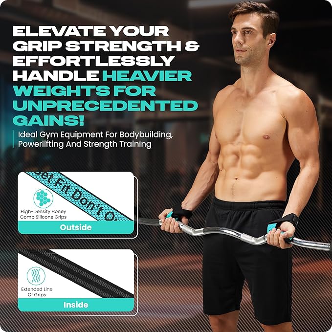 Special Essentials 2 Pack of Wrist Straps for Weightlifting - Two-Sided Anti Slip Silicone Grip & Padded Neoprene - Durable Gym Lifting Straps for Men and Women for Bodybuilding & Powerlifting