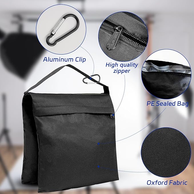 4 Pack Sandbags Weight Bags Designed for Photo Stands, Light Stand tripods, Photo Sets, Outdoor patios, pop up Tents, Umbrella Bases Fishing Chairs