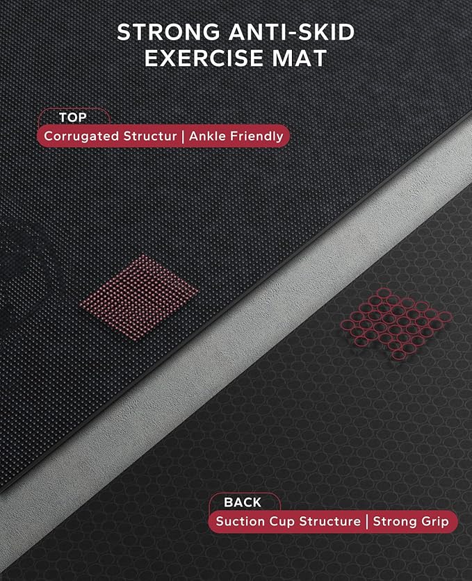 HAPBEAR Large Exercise Mat-7'x5'/6'x8'/6'x9'/6'x10'/6'x12'x8mm(1/3"),Non-Slip, Ultra Durable, Thick Workout Mat for Home Gym Flooring Cardio, Yoga for Fitness, High-Density, Shoes-Friendly