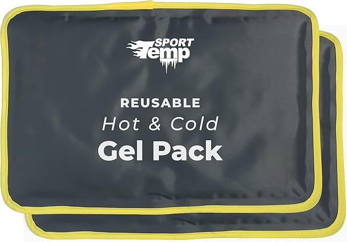Hot & Cold Reusable Gel Packs (Medium, 2 Pack) Flexible Soft Compress - Ice & Heat Therapy for Injuries, Back, Shoulder, Hip, Knee, Joint Pain, Swelling, Bruises, Post Surgery - Sport Temp