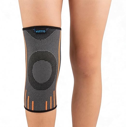 VITTO Kids Knee Brace - Osgood Schlatter Knee Brace Youth, Compression Sleeve for Boys and Girls from 4-14 years old (Grey, S)