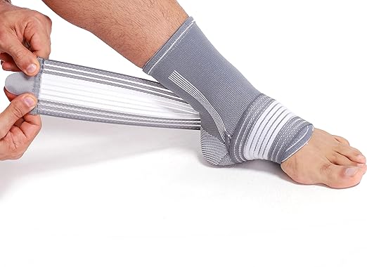 NeoTech Care Adjustable Ankle Support Brace (Black, Size S, 1 Pair)