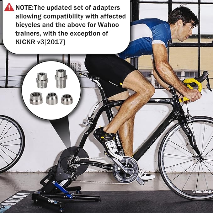 KICKR Thru Axle Adapter Kit Compatible with Wahoo KICKR CORE and KICKR V4 and Newer Models KICKR Thru Axle Kit, Stainless Steel Kit for Enhanced Durability