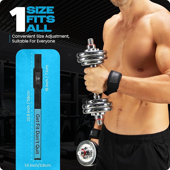 Special Essentials 2 Pack of Wrist Straps for Weightlifting - Two-Sided Anti Slip Silicone Grip & Padded Neoprene - Durable Gym Lifting Straps for Men and Women for Bodybuilding & Powerlifting