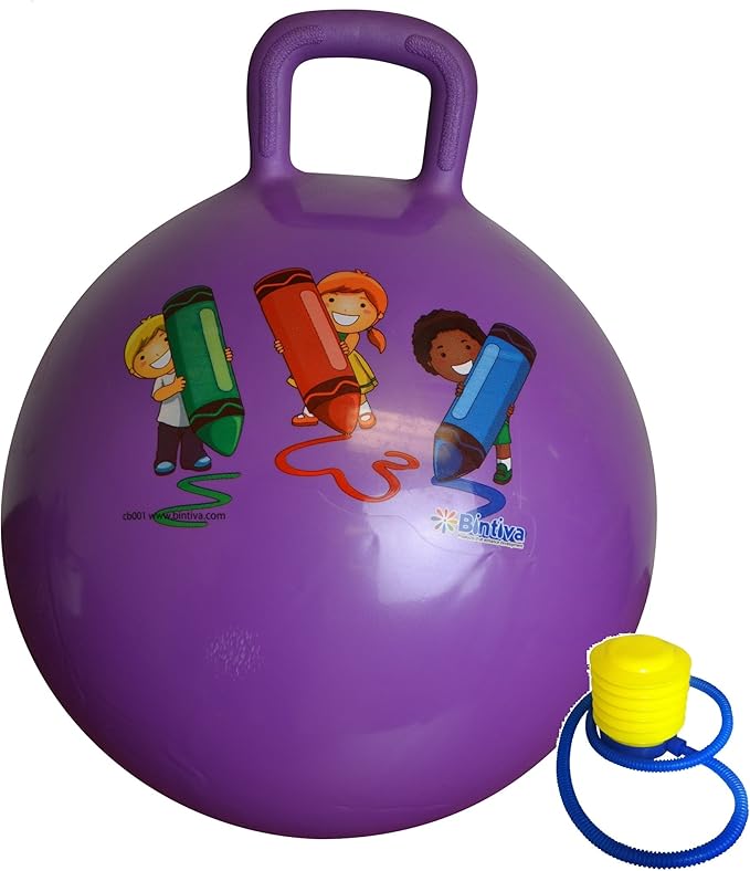 Hippity Hop 45 Cm / 18 Inch Diameter Including Free Foot Pump, For Children Ages 3-6 Space Hopper, Hop Ball Bouncing Toy - 2 Balls