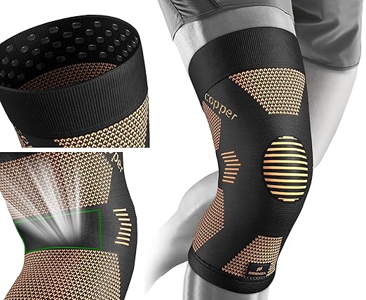 NEENCA Copper Knee Brace for Women and Men, Knee Compression Sleeve for Knee Pain, Arthritis, ACL, Meniscus Tear, Joint Pain Relief, Knee Support for Running, Working Out, Fitness,Weightlifting-Single