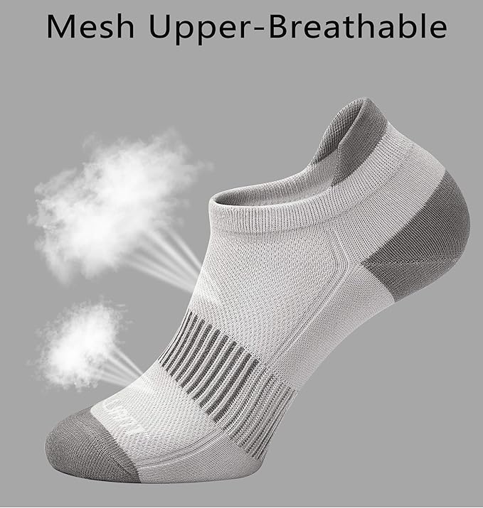 BULLIANT Men Running Socks,Active Ankle Socks No Show For Men With Cushioned Footbed Arch Support Breathable Wicking