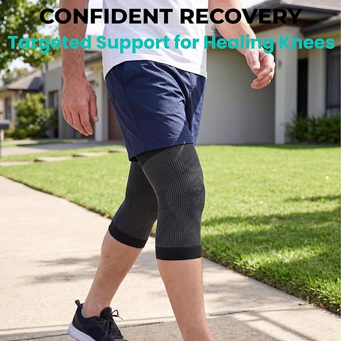 KEKING Orthopedic Brace for Tendinitis, Arthritis, ACL, MCL, Injury Recovery, Meniscus Tear, Knee Pain, Aching Knees, Patellar Tendonitis and Arthritis, Knee Compression Sleeves 2 Pack, Black S