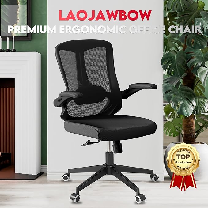Ergonomic Office Chair - 400LB Comfy Desk Chairs with Back Support, Heavy Duty Mesh Computer Chairs with Wheels and Arms for Home Office, Study, Bedroom and Dorm