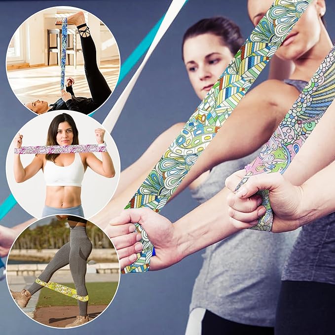 6 Packs Yoga Strap for Stretching Yoga Belt Adjustable Straps for Non Elastic Stretching Strap Exercise Straps for Pilates