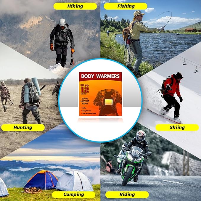 MR.ICE 7/14/20/40 Packs Body Warmers Large Pads for Women Men Kids, with Adhesive Backing Gives 12 Hours Warm (5.1" x 3.7"), Big Heat Sticker for Camping Hiking