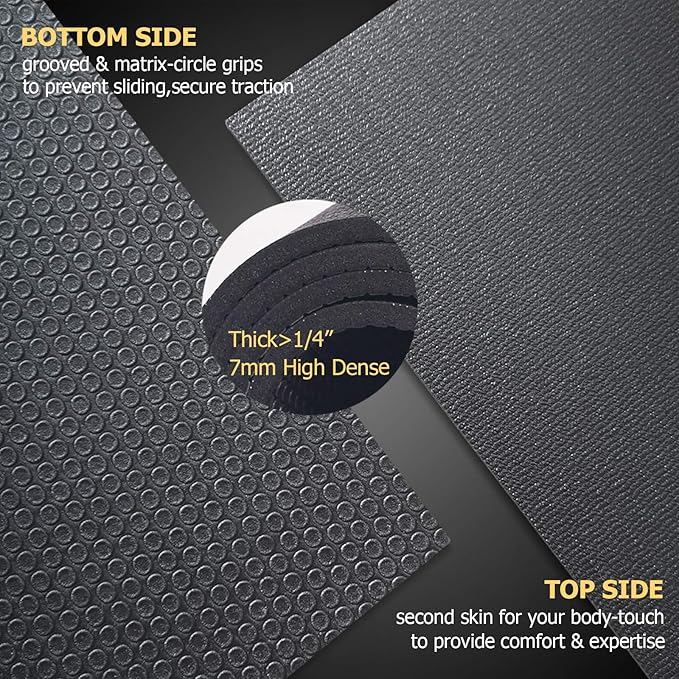 GXMMAT Extra Large Exercise Mat 16'x6'/12'x6'/10'x6'/8'x6'(7mm), Extra Wide Workout Mats for Home Gym Flooring, Non-Slip Thick Durable Cardio Mat for MMA,Plyo,Jump Rope,Weights,Fitness,Shoe-Friendly