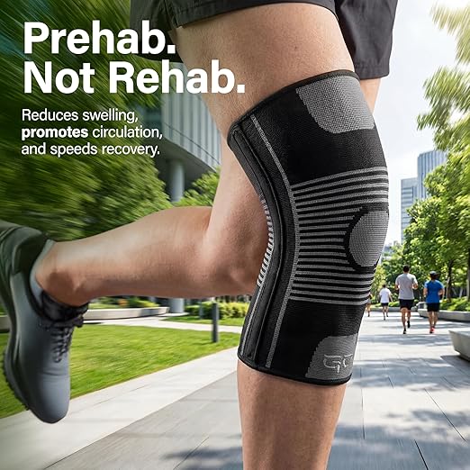 Kinesiology Knee Compression Sleeves - Professional Knee Support Braces for Men and Women for Joint Pain Relief, Swelling, ACL, MCL, FSA and HSA Approved (Black, X-Large)