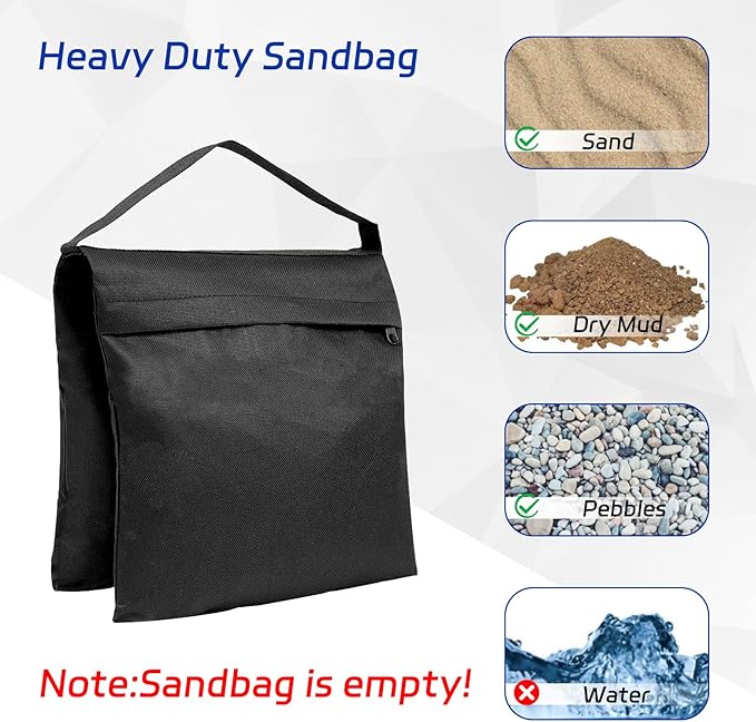 4 Pack Sandbags Weight Bags Designed for Photo Stands, Light Stand tripods, Photo Sets, Outdoor patios, pop up Tents, Umbrella Bases Fishing Chairs