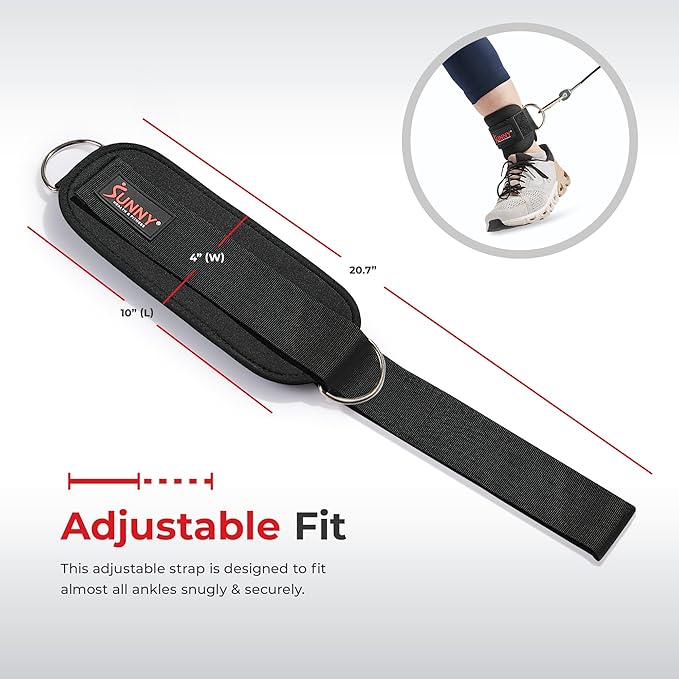 Sunny Health & Fitness Premium Resistance Band Set with Door Anchors, Wrist Straps, Handles Carry Bag Optional Padded Ankle Straps (Pair) for Strength Training, Booty Workout, Lower Body Exercises