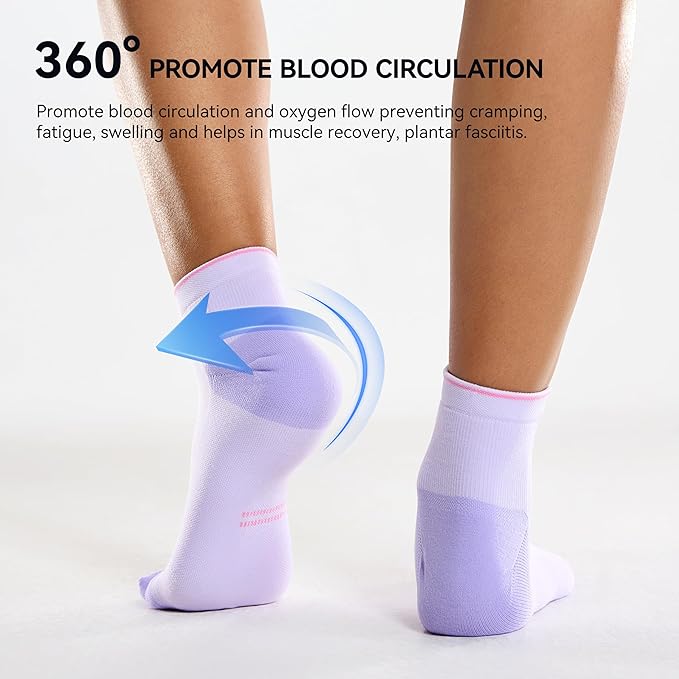 CS CELERSPORT 2/5 Pairs Ankle Compression Socks for Men and Women Running Athletic Socks