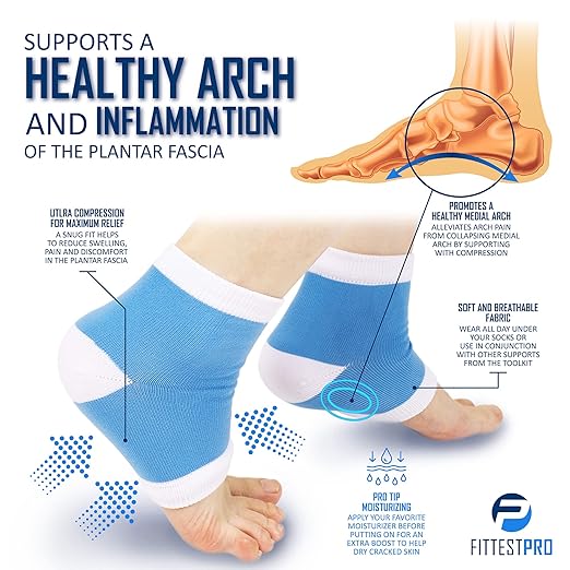 Plantar Fasciitis Foot Pain Relief 14-Piece Kit – Premium Planter Fasciitis Support, Gel Heel Spur & Therapy Wraps, Compression Socks, Foot Sleeves, Arch Supports, Heel Cushion Inserts & Grips