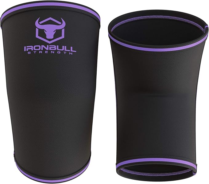 Elbow Sleeves 5mm (1 Pair) - High Performance Elbow Sleeve Support for Weightlifting, Weight Training & Powerlifting - Best Compression Straps - for Men and Women (X-Small, Black/Purple)