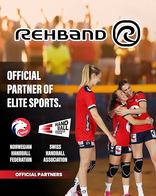 Rehband Knee Pads for Volleyball, Handball & Indoor Sports, Neoprene Knee Sleeve Protector, Comfortable & Snug Fit, Shock-absorbing Sports Knee Pads Unisex, Colour:Black, Size:Large