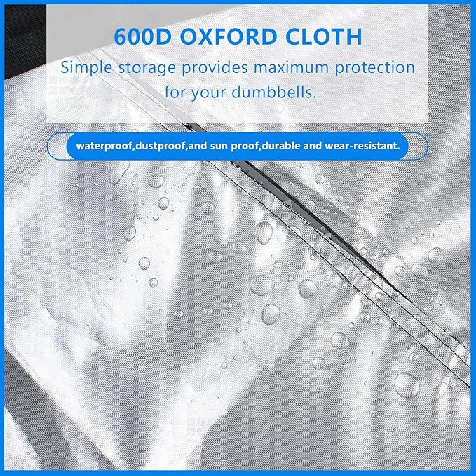 Waterproof Oxford Cloth Dumbbell Rack Cover for Compact A-Shape 5-Tier Dumbbell Rack, Home Gym Weight Storage Cover with Drawstring (cover only)