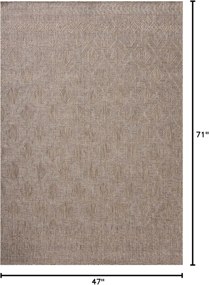 Loloi Amber Lewis Topanga Collection TOP-06 Natural/Mist 3'-11" x 5'-11" Indoor/Outdoor Accent Rug