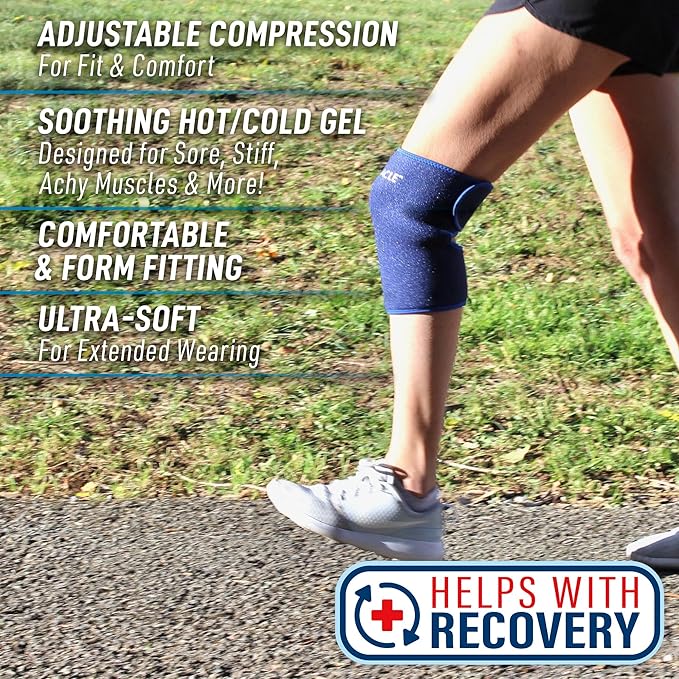 Miracle Knee Relief Gel-Infused Compression Wrap for 360-Degree Knee Support for Women & Men, Comfortable & Form Fitting Knee Wrap with Ultra-Soothing Cooling Gel, Designed for Cold & Hot Relief