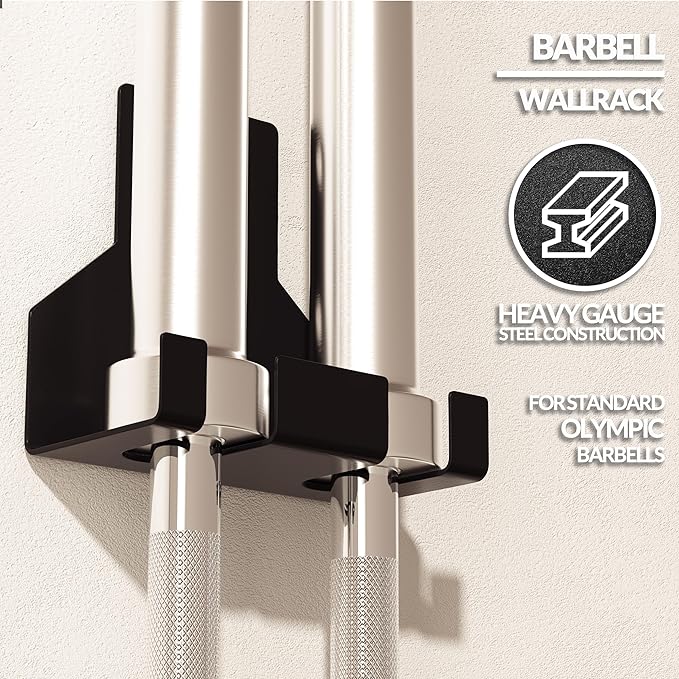 Fitvids Wall Mount Vertical Barbell Hanger Olympic Barbell Holder