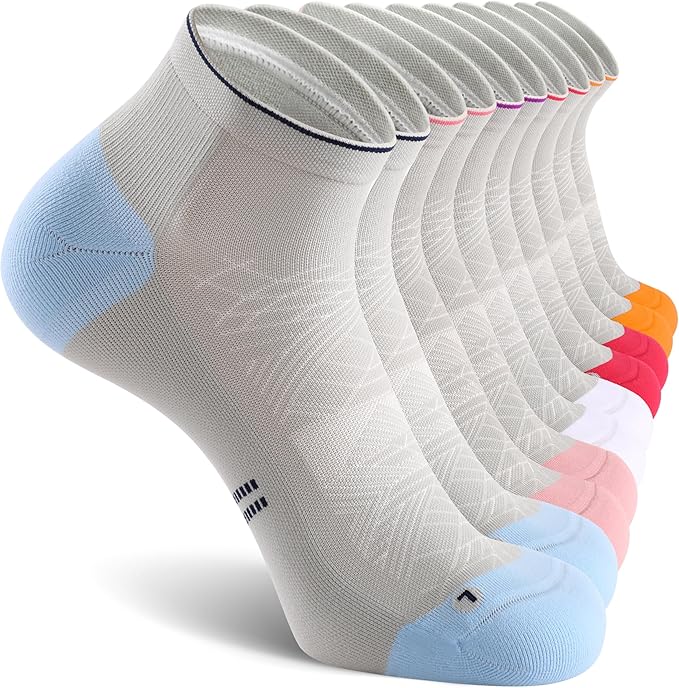 CS CELERSPORT 2/5 Pairs Ankle Compression Socks for Men and Women Running Athletic Socks