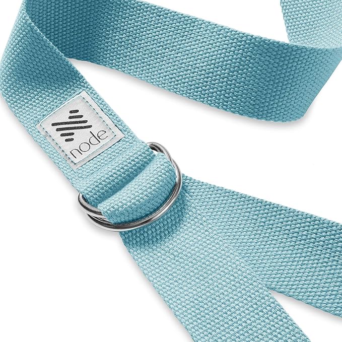 7-1/2' Yoga Strap for Stretching, Woven Cotton Blend Yoga Strap with Adjustable D-Ring Buckle for Exercise, Therapy and Fitness