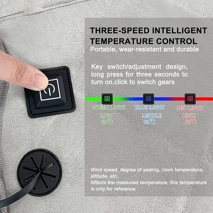 Portable Heated Seat Cushion(No Power Bank) Heated Camping Chair Pad,Foldable Heated Stadium Seat for Bleachers,USB Powered Heated Seats Great for Sports, Fishing, Concerts Grey