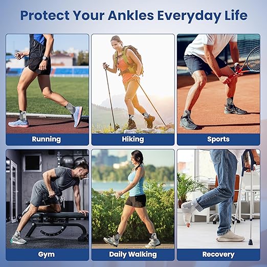 Ankle Brace for Women Men, Ankle Support Brace for Injury Recovery, Sprain, Achilles, Tendon, Ankle Support for Women Men with Adjustable Wrap, Ankle Stabilizer for Sports