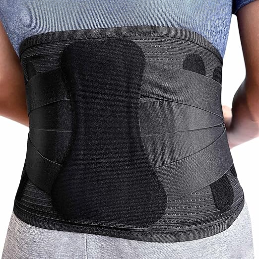 Lower Back Brace for Women Men, Adjustable Lumbar Support with 3D Pad, Breathable Ergonomic Support Belt with Metal Stays for Work, Lifting, Drive,Black,Size XXL,Waist 52"-62"
