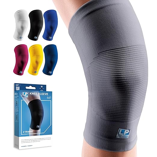 LP 647 Knee Brace For Arthritis Pain, Knee Pain Relief, Injury Recovery - Knee Sleeve For Weightlifting, Basketball, Hiking, Biking, Running, For Men Women (Gray, L, 1pcs)