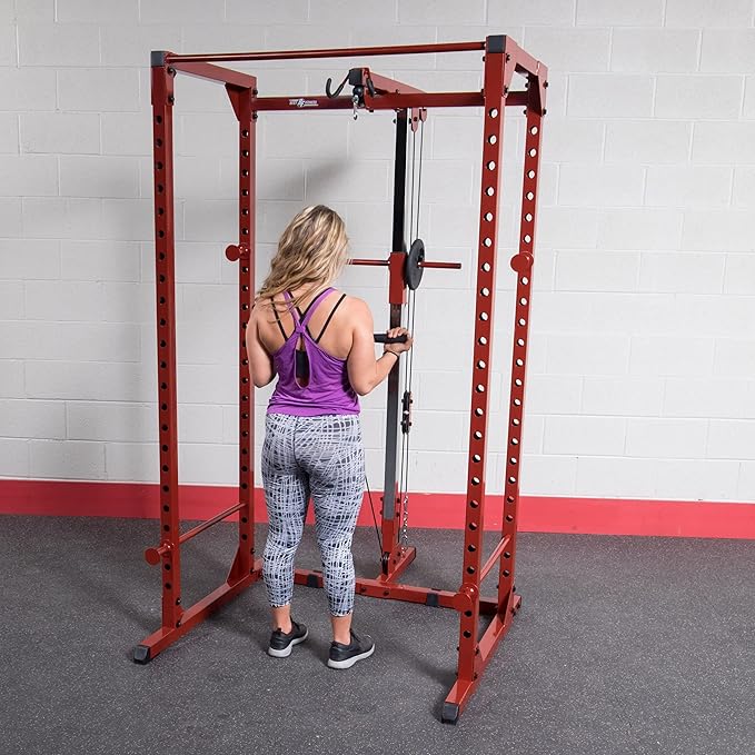 Body-Solid (BFLA100) Power Rack Lat Attachment - Transform Your Power Cage (BFPR100r) into a Home Gym with High and Low Pulley System for Lat Pulldowns, Rows, Biceps Curls, Shrugs