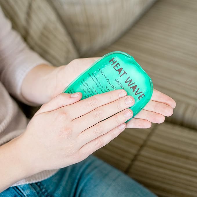 Heat Wave 3x5 Reusable Click Instant Heat Hand Warmer (Small Green 4 Pack)