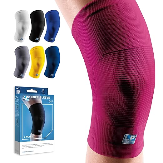 LP 647 Knee Brace For Arthritis Pain, Knee Pain Relief, Injury Recovery - Knee Sleeve For Weightlifting, Basketball, Hiking, Biking, Running, For Men Women (Burgundy, XL, 1pcs)
